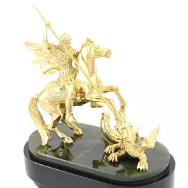 Mantel clock made of jade and dolerite "George the Victorious"