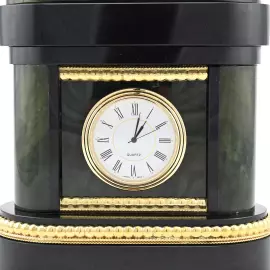 Mantel clock made of jade and dolerite "George the Victorious"