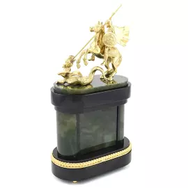 Mantel clock made of jade and dolerite "George the Victorious"