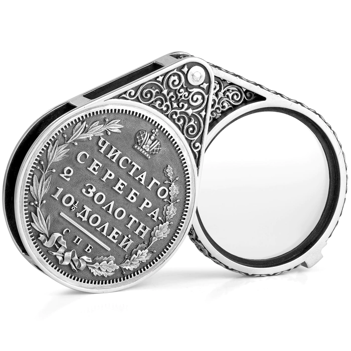 Magnifying glass made of silver "Coin"