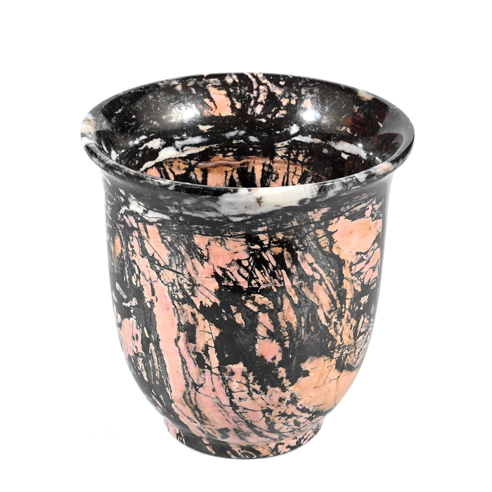 A cup and saucer made of jasper