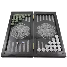 Нарды из змеевика и гранита с гравировкой "ВДВ"