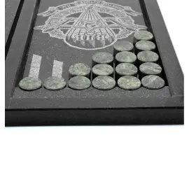 Нарды из змеевика и гранита с гравировкой "ВДВ"