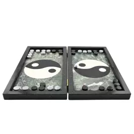 Нарды из змеевика и гранита "Инь-Янь"