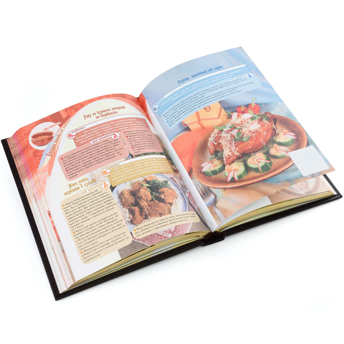 Leather-bound gift book "Russian feast" with a silver spoon