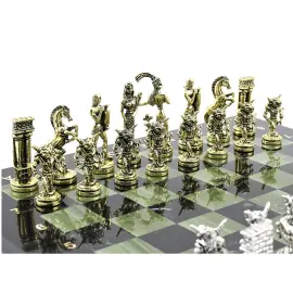 Подарочные шахматы из долерита, офиокальцита и мрамора "Минотавр"