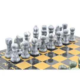 Подарочные шахматы из змеевика, гранита и мрамора