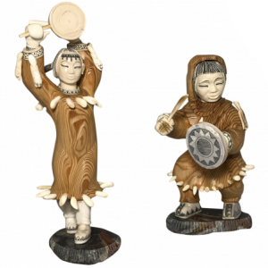 A set of figurines from a mammoth tusk "Chukchi folk ensemble Ergyron"