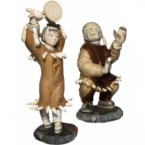 A set of figurines from a mammoth tusk "Chukchi folk ensemble Ergyron"