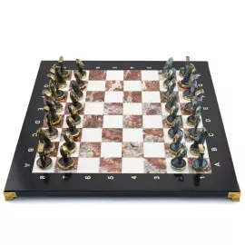 Подарочные шахматы из змеевика, креноида и мрамора "Кикладский период"