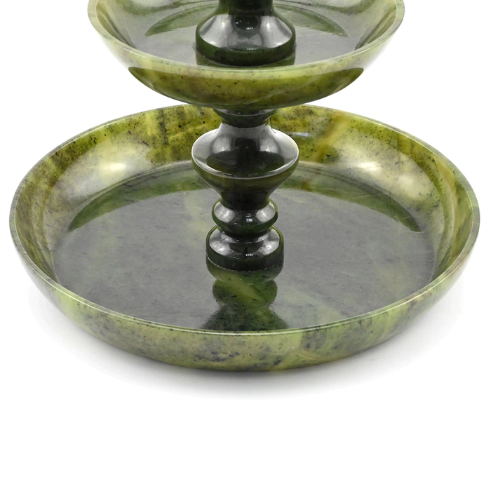 Two-tier bookcase made of jade