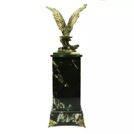 Mantel clock made of jade and serpentine "Eagle"