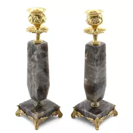 A pair of candlesticks from rauchtopaz "Foliage"