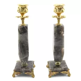 A pair of candlesticks from rauchtopaz "Foliage"