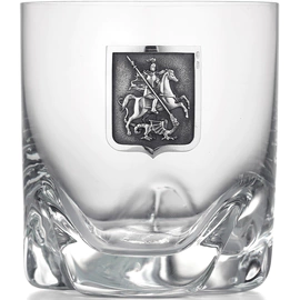 A set of glasses for whiskey "Moscow" with silver linings, for 2 persons