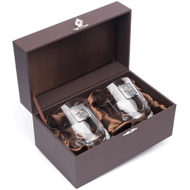 A set of glasses for whiskey "Moscow" with silver linings, for 2 persons