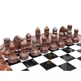 Шахматный стол из лемезита, долерита и мрамора "Римляне"