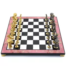 Подарочные шахматы из родонита и долерита "Викинги"