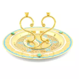 Набор бокалов на подносе "Свадебный" Златоуст, на 2 персоны