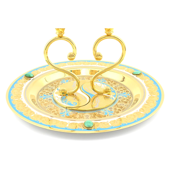 A set of glasses on a tray "Wedding" Zlatoust, for 2 persons