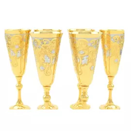 Набор для вина: бокалы, поднос с гравюрой, на 6 персон