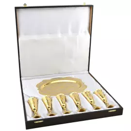 Набор для вина: бокалы, поднос с гравюрой, на 6 персон