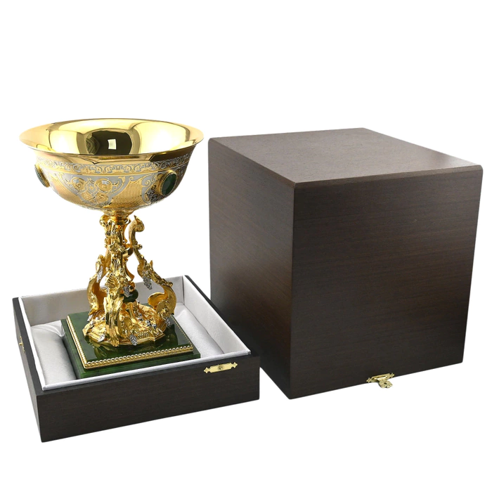Jade and brass bowl "Grapes"