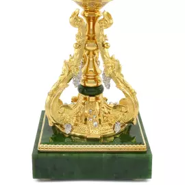 Чаша из нефрита и латуни "Виноград"