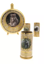 Hunting set "Wolf and bear" with an axe, Zlatoust
