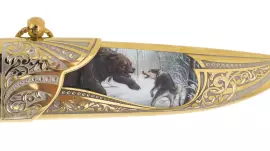 Hunting set "Wolf and bear" with an axe, Zlatoust