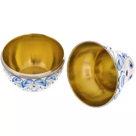 Single "Patterned" silver matryoshka doll (10 cm)