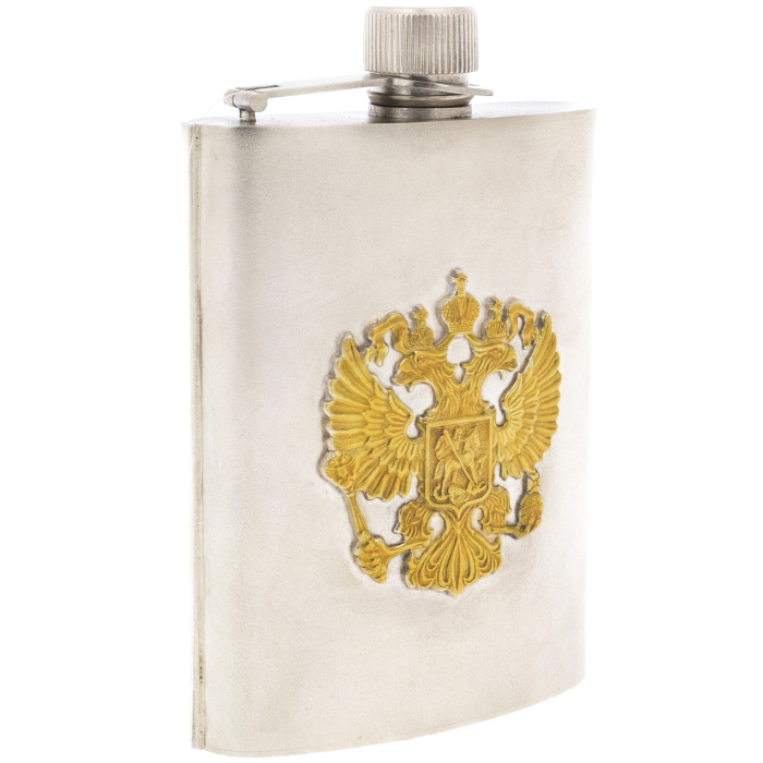 Silver flask "Coat of Arms of the Russian Federation"