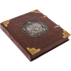 Leather-bound gift book "Hunting" (K. Bluchel) in a box