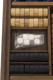 Игровой набор (шахматы, шашки, нарды, домино, карты, кости) из массива черного дуба
