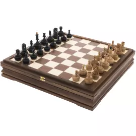 Игровой набор (шахматы, шашки, нарды, домино, карты, кости) из массива черного дуба