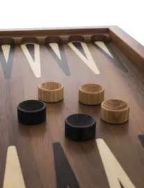 Игровой набор (шахматы, шашки, нарды, домино, карты, кости) из массива черного дуба