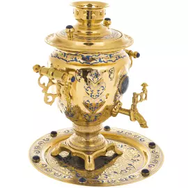 Самовар с блюдом "Лазурь" Златоуст