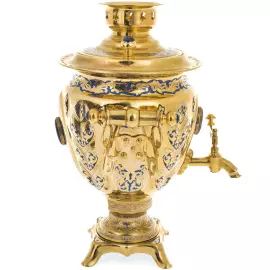 Самовар с блюдом "Лазурь" Златоуст