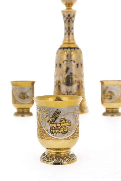 Set of damask and 3 stacks of "Military equipment" Zlatoust