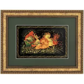 Панно "Зимняя Тройка" Хамов, Палех