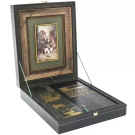 A gift set with a book and a panel "Hunting"