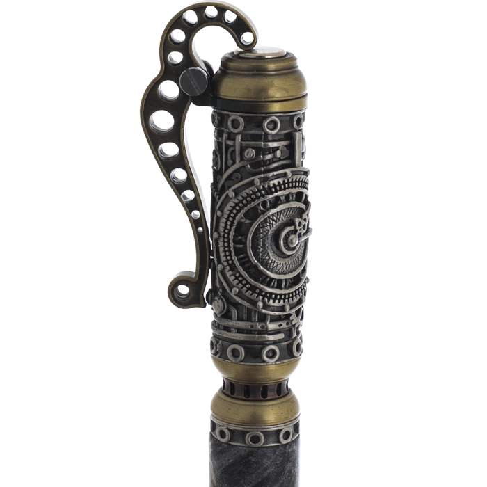 Roller handle made of boxwood elder cap "Steampunk"