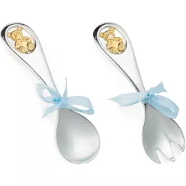 A set of silver children's cutlery "Bears"