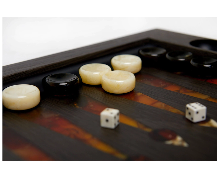 Backgammon made of ash and amber "The Sun of Arabia"