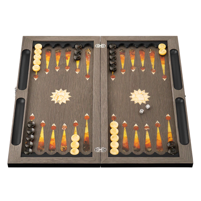 Backgammon made of ash and amber "The Sun of Arabia"