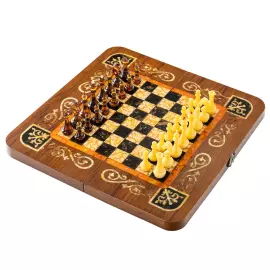Шахматы из янтаря "Классические" мореный дуб