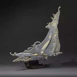 Highly artistic sculpture "Tailwind. Fair wind" from a mammoth tusk