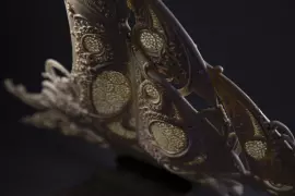 Highly artistic sculpture "Tailwind. Fair wind" from a mammoth tusk