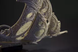 Highly artistic sculpture "Tailwind. Fair wind" from a mammoth tusk