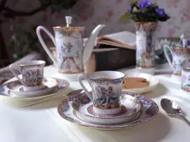 Кофейный сервиз "Вертикаль" с рисунком "Русский балет" на 6 персон, 22 предмета